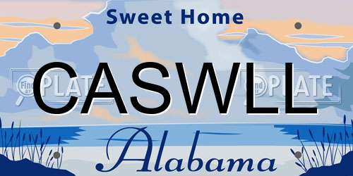 CASWLL Alabama License Plate