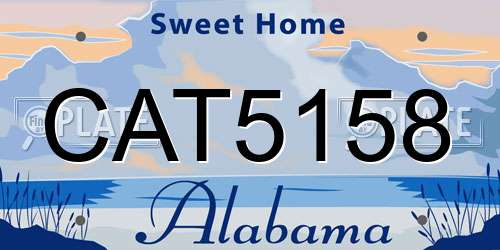 CAT5158 Alabama License Plate