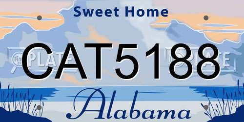 CAT5188 Alabama License Plate
