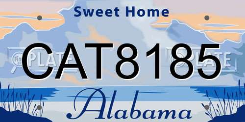 CAT8185 Alabama License Plate