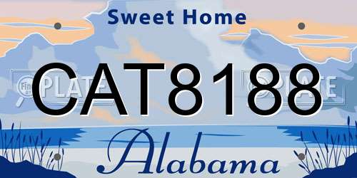 CAT8188 Alabama License Plate