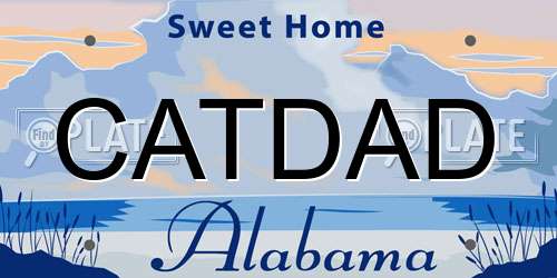 CATDAD Alabama License Plate