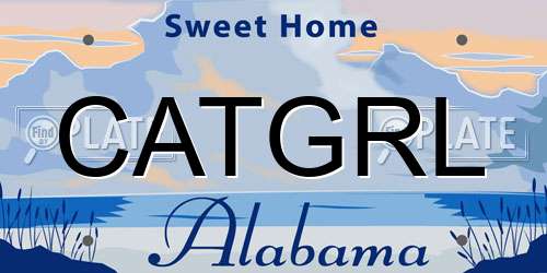 CATGRL Alabama License Plate