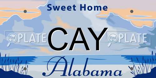 CAY Alabama License Plate