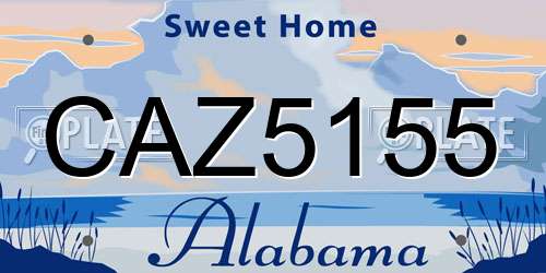 CAZ5155 Alabama License Plate