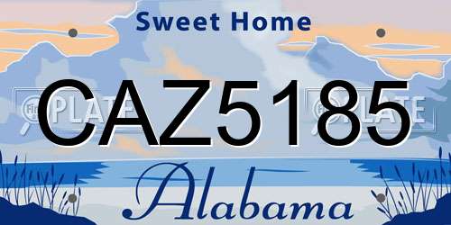 CAZ5185 Alabama License Plate