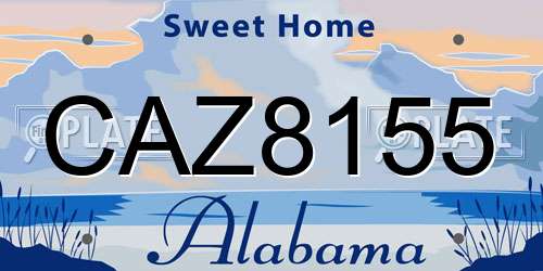 CAZ8155 Alabama License Plate