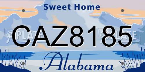 CAZ8185 Alabama License Plate
