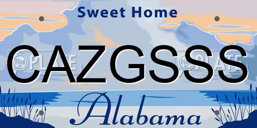 CAZGSSS Alabama License Plate
