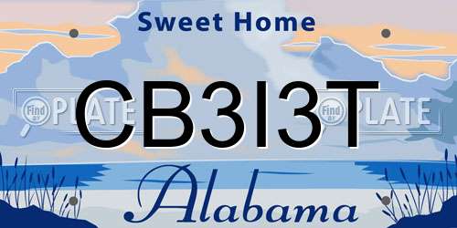 CB3I3T Alabama License Plate