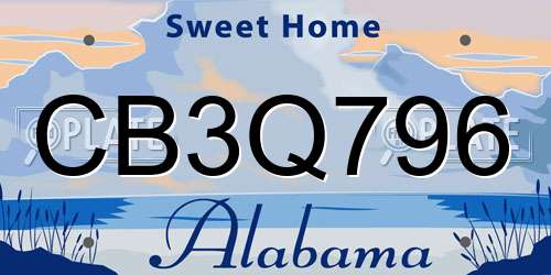 CB3Q796 Alabama License Plate