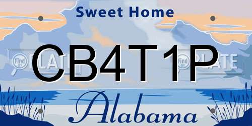 CB4T1P Alabama License Plate