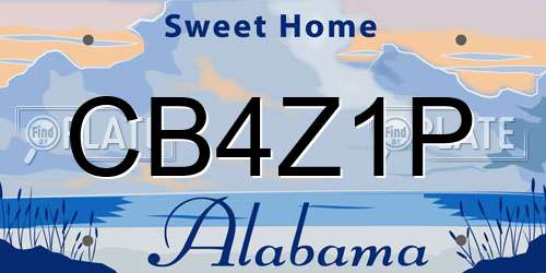 CB4Z1P Alabama License Plate