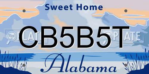 CB5B5T Alabama License Plate