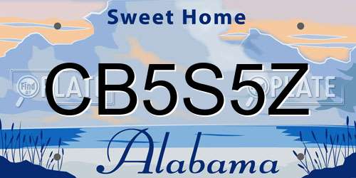 CB5S5Z Alabama License Plate