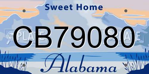 CB79080 Alabama License Plate