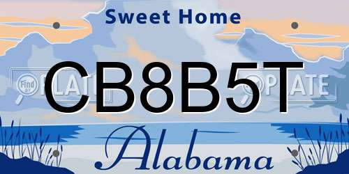 CB8B5T Alabama License Plate