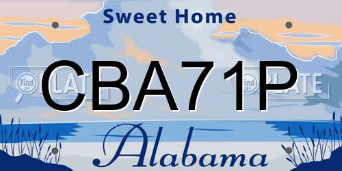 CBA71P Alabama License Plate