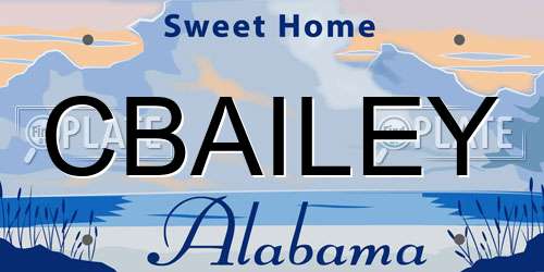 CBAILEY Alabama License Plate