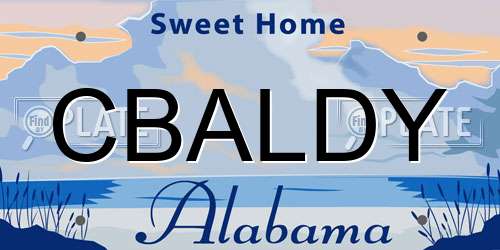 CBALDY Alabama License Plate