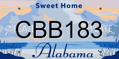 CBB183 Alabama License Plate