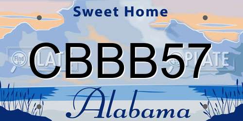 CBBB57 Alabama License Plate