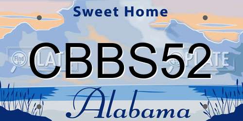 CBBS52 Alabama License Plate