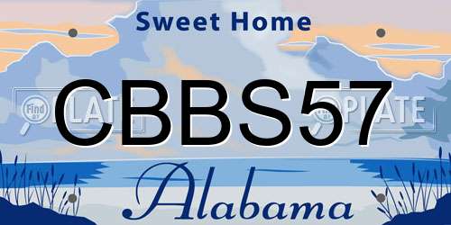 CBBS57 Alabama License Plate