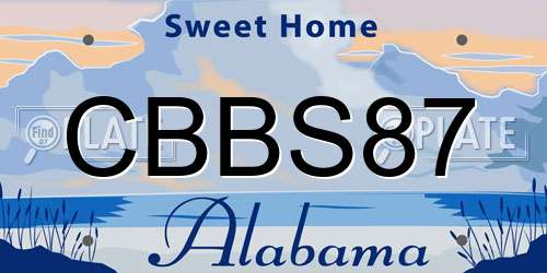 CBBS87 Alabama License Plate