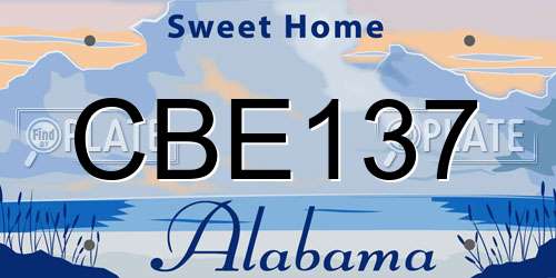 CBE137 Alabama License Plate