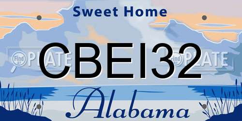CBEI32 Alabama License Plate