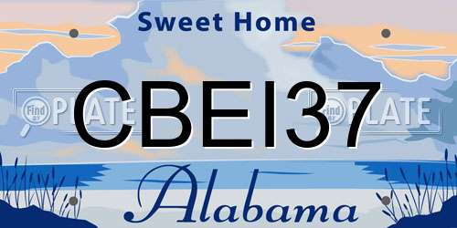 CBEI37 Alabama License Plate