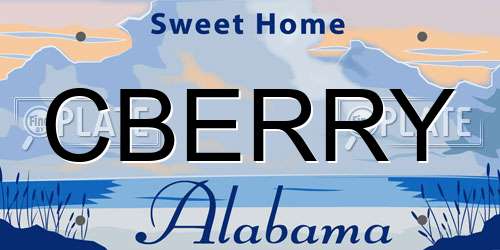 CBERRY Alabama License Plate