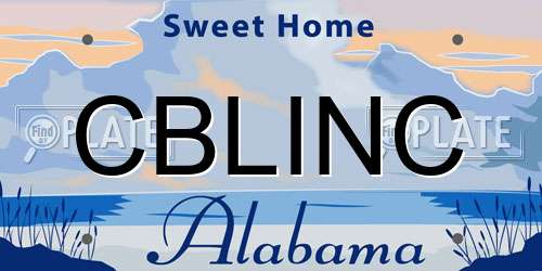 CBLINC Alabama License Plate