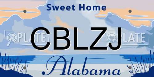CBLZJ Alabama License Plate
