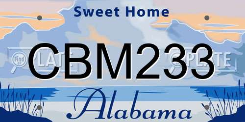 CBM233 Alabama License Plate