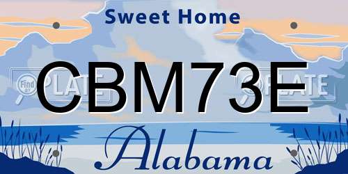 CBM73E Alabama License Plate