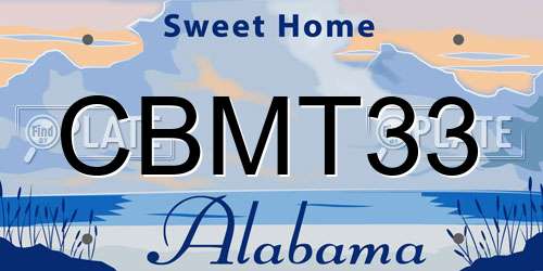 CBMT33 Alabama License Plate