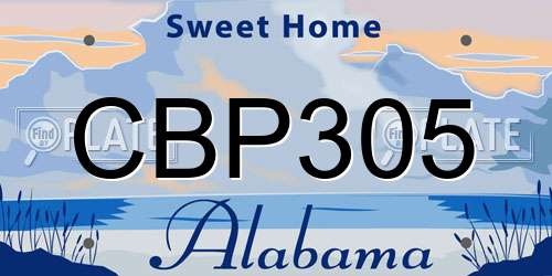 CBP305 Alabama License Plate