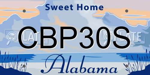 CBP30S Alabama License Plate
