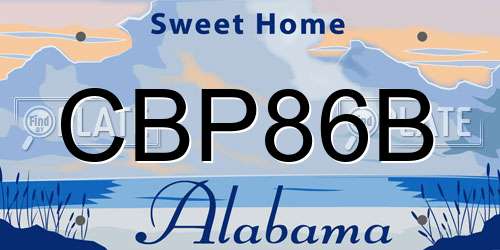 CBP86B Alabama License Plate