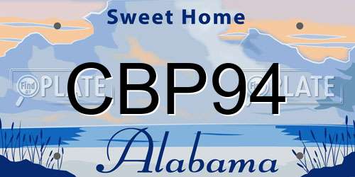 CBP94 Alabama License Plate