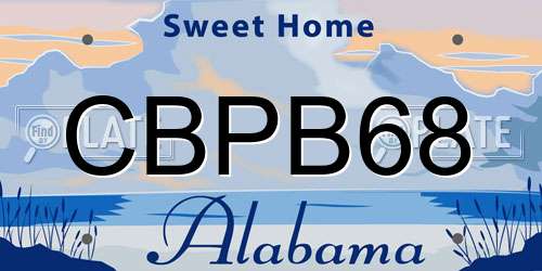 CBPB68 Alabama License Plate