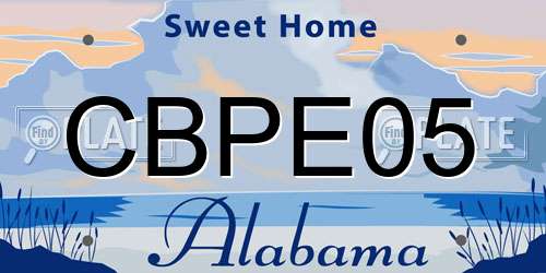 CBPE05 Alabama License Plate
