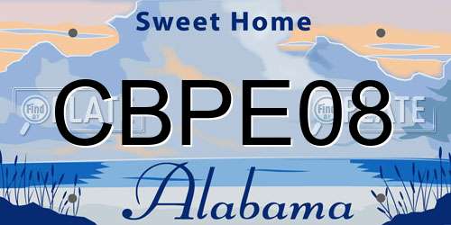 CBPE08 Alabama License Plate