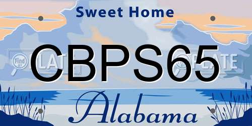 CBPS65 Alabama License Plate