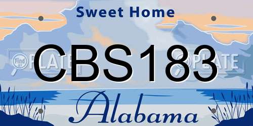 CBS183 Alabama License Plate