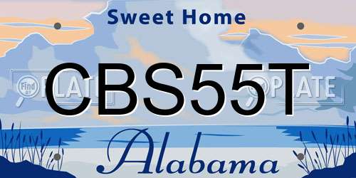 CBS55T Alabama License Plate