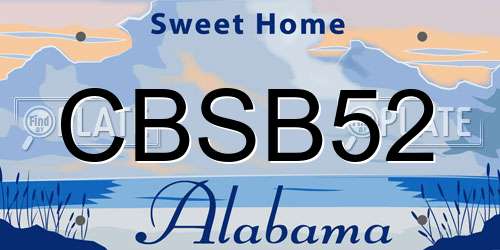 CBSB52 Alabama License Plate