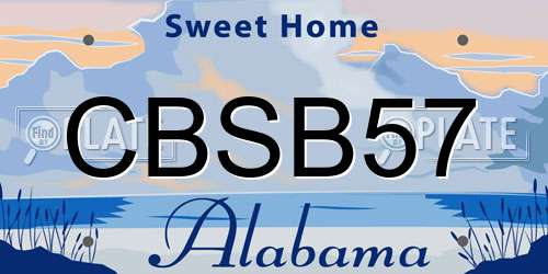 CBSB57 Alabama License Plate